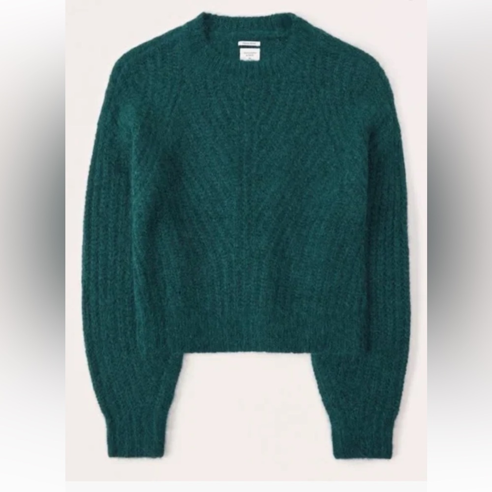 Cozy Women's Teal Crewneck Fuzzy Sweater
